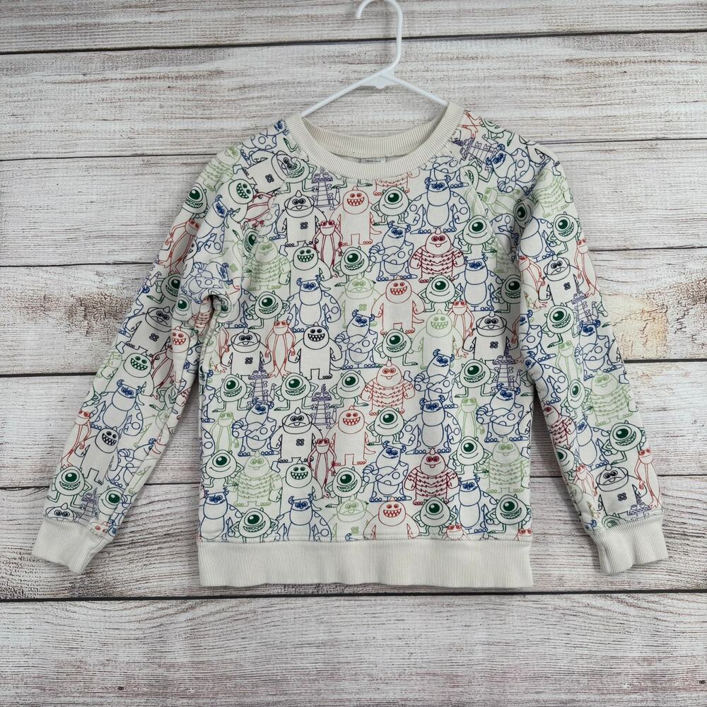 Hanna Andersson Pixar Monsters Inc Crewneck Sweatshirt Youth Size 10 White